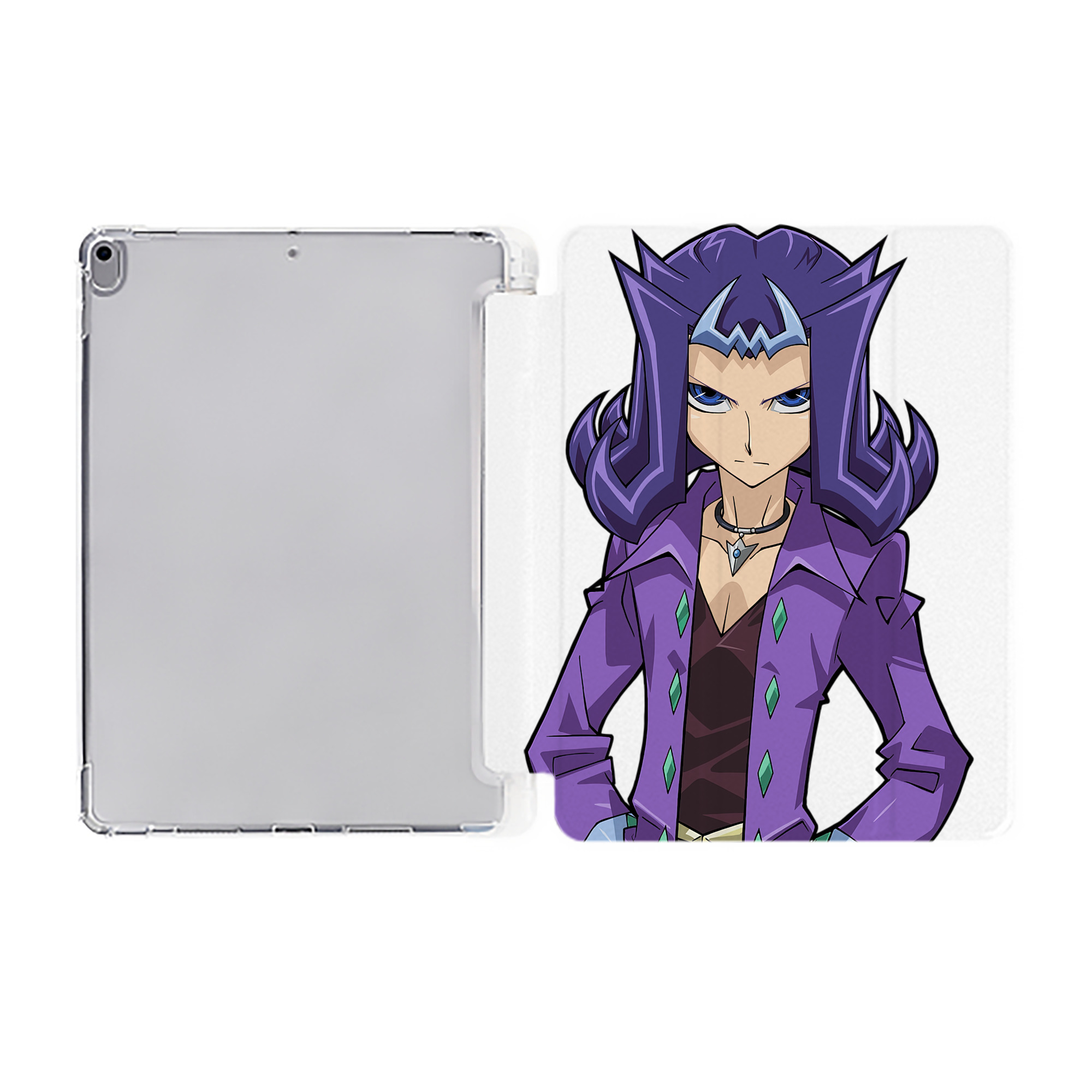（画像用） 遊☆戯☆王 Yu-Gi-Oh! IPad ケース ペン収納付き 三つ折りスタンド PUレザー×シリコン 対応機種9.5/10.5/10.9インチ